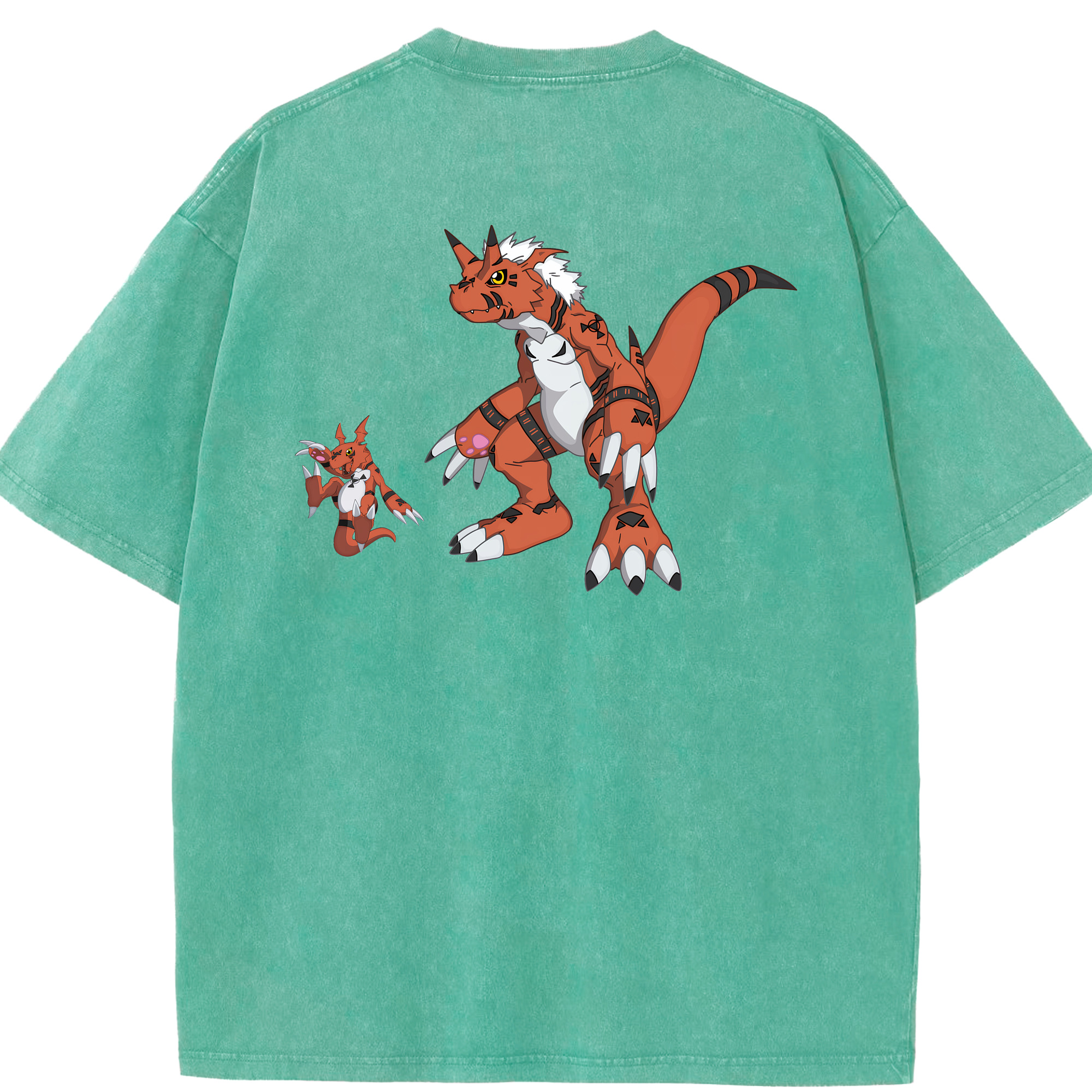 （画像用） Digimon デジタルモンスター/デジモン 綿100% ヴィンテージ風 半袖Tシャツ（背面プリント）